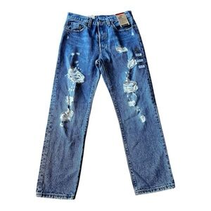 Levi’s 501 Original Cropped 100% Cotton High Rise Straight Leg Jeans Size 26/26
